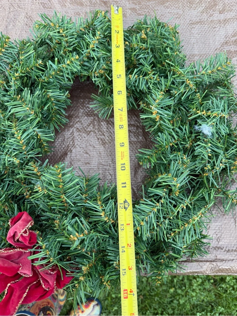 Holiday Green Christmas Wreath with Red Accents